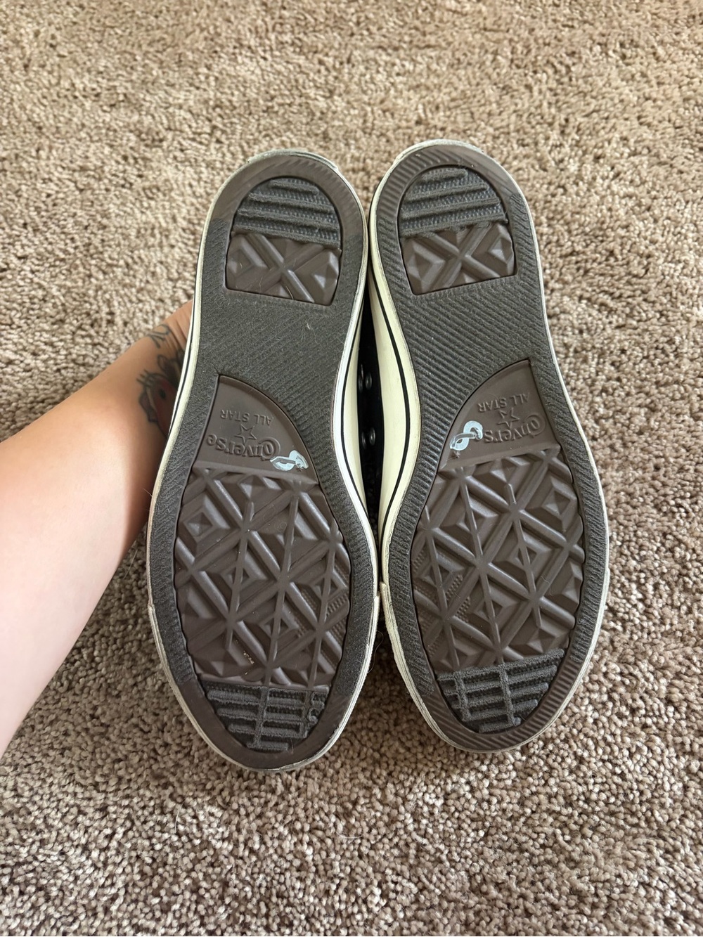 Converse Black Canvas Low-Top Sneakers with Red Heart Embroidery - Picture 8 of 13